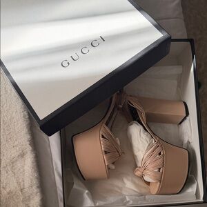 Gucci Women's Beige Platform Sandals